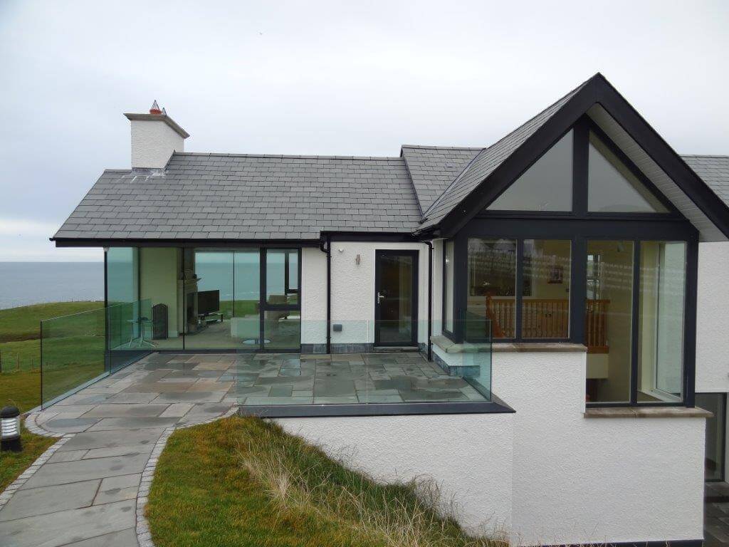 Exterior framless glass balustrades Northern Ireland